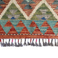 Geometric Design Hand Woven Wool Nomadic Tribal Kelim Rug