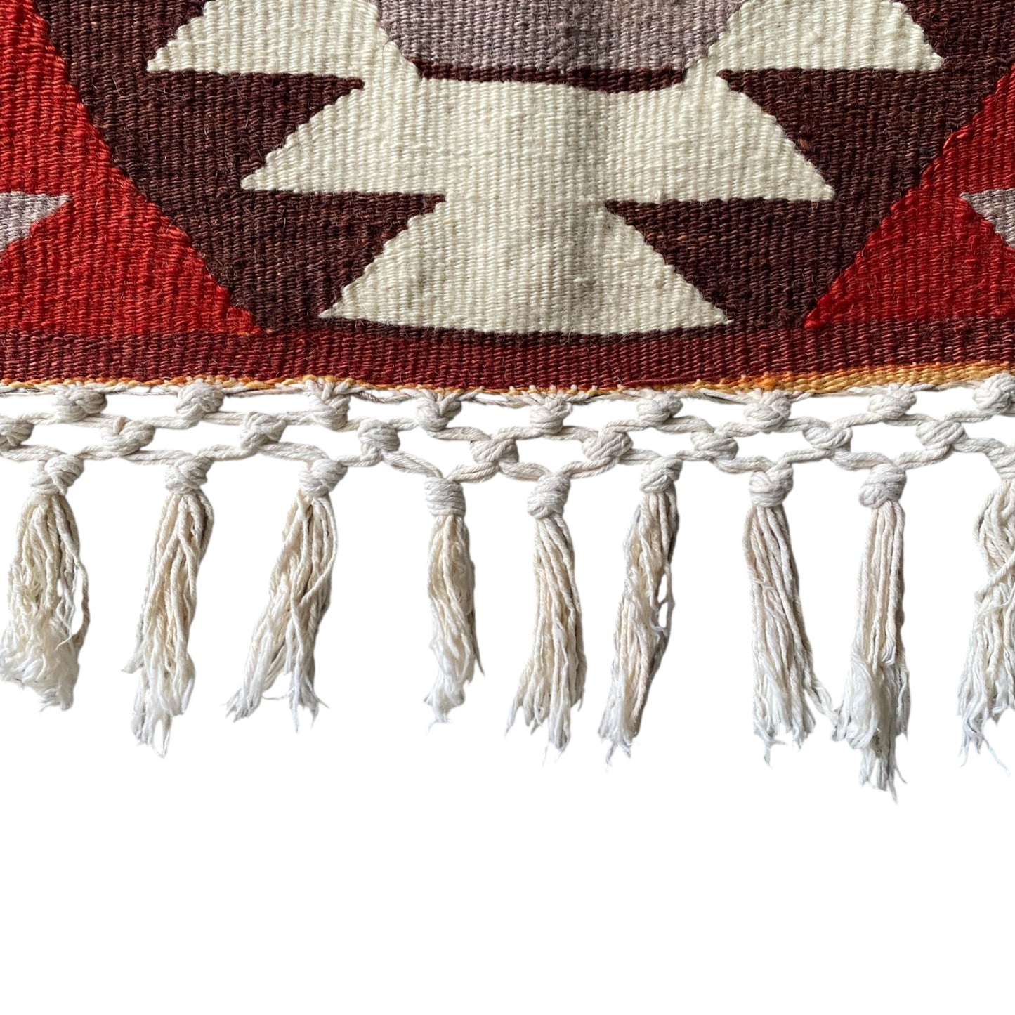 Geometric Aztec Design  West Anatolian Barak Kilim Rug