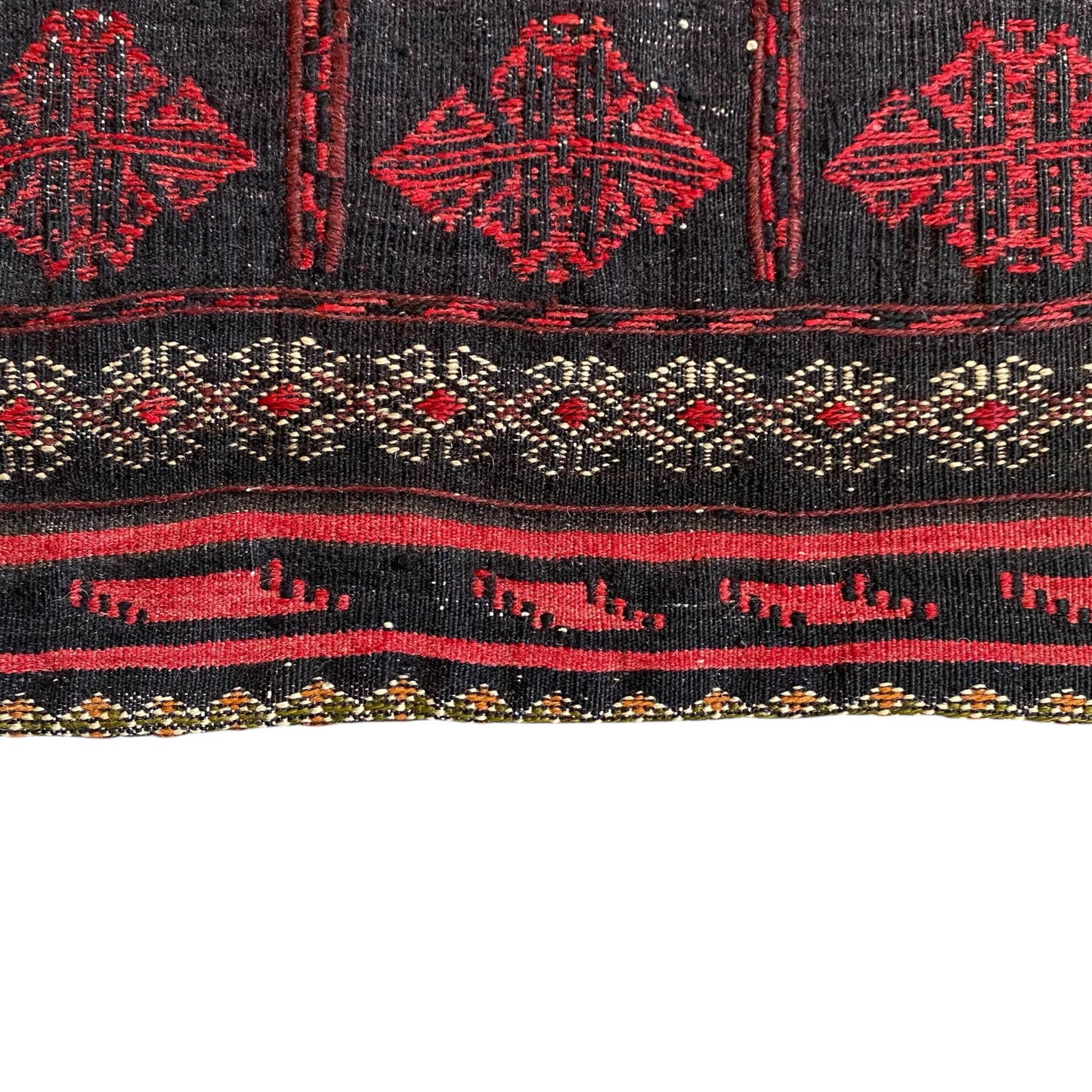 Red Black Square Kilim Rug