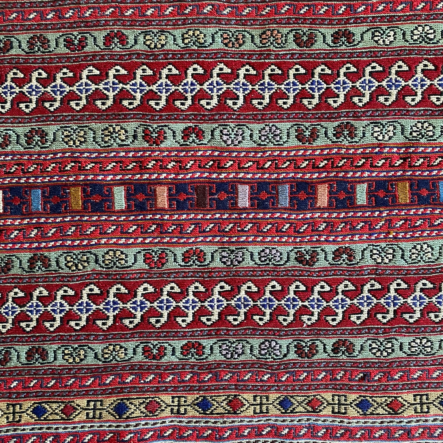 Tribal Rah Rah Soumak Rug