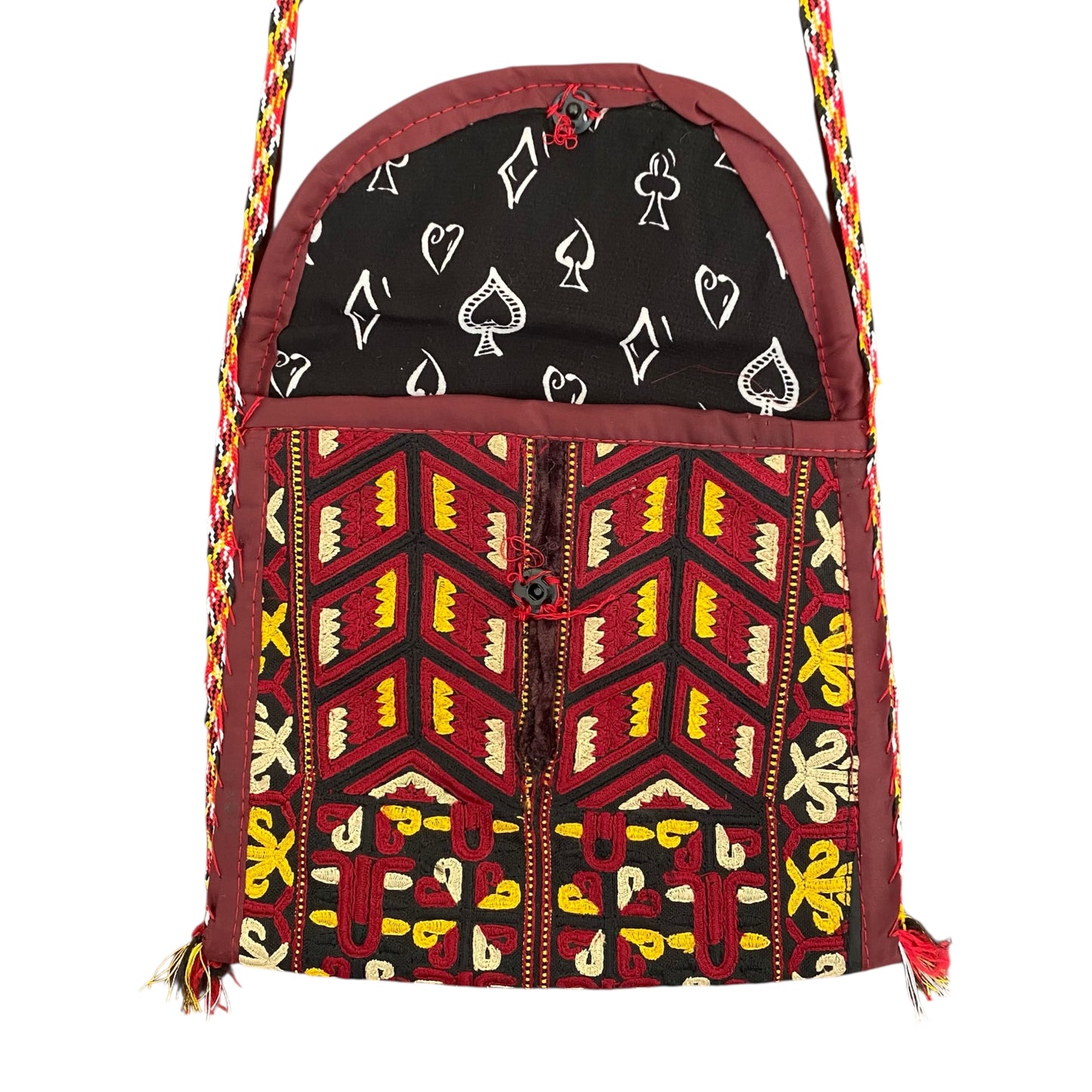 Yellow Red Ethnic Turkoman Crossbody Small Sling Bag / Pouch