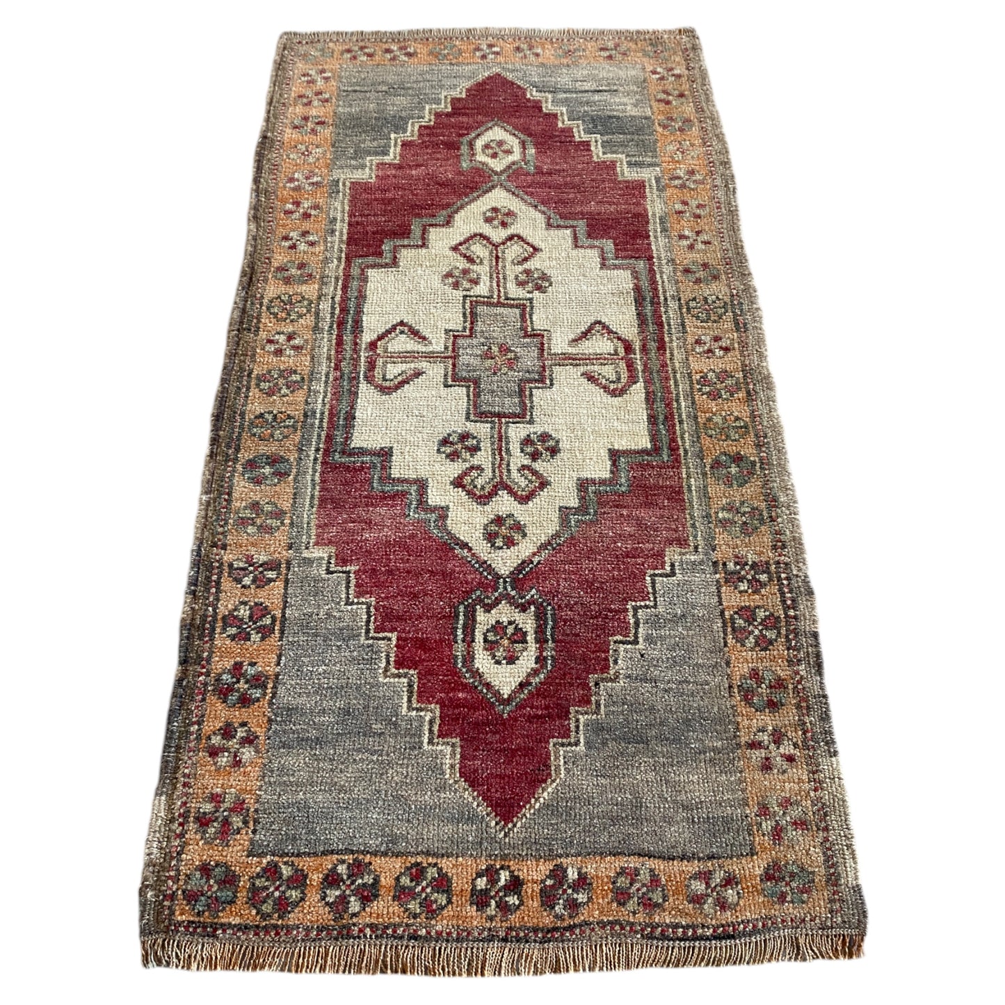 Vintage Turkish Oushak Carpet Bath Mat