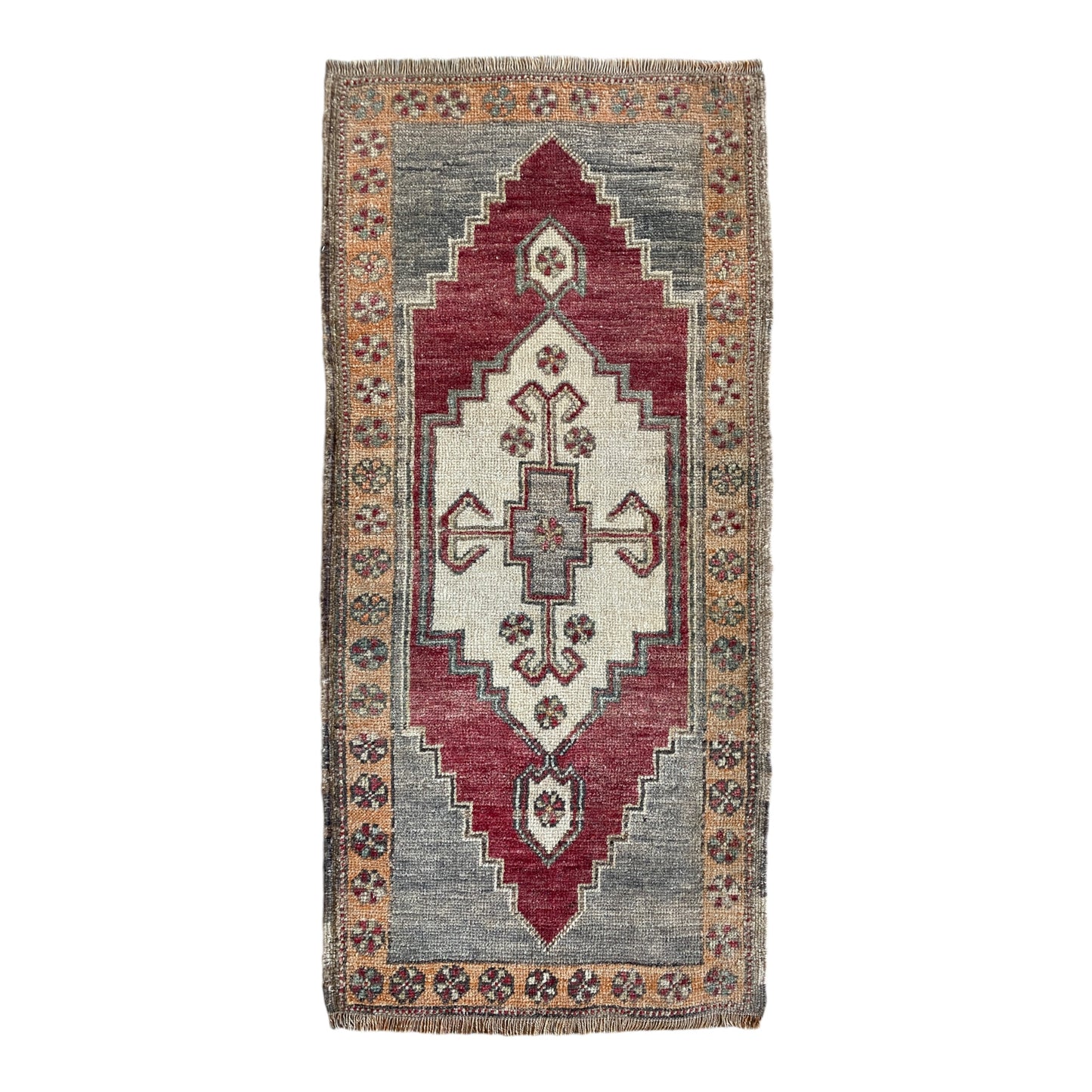 Vintage Turkish Oushak Carpet Bath Mat