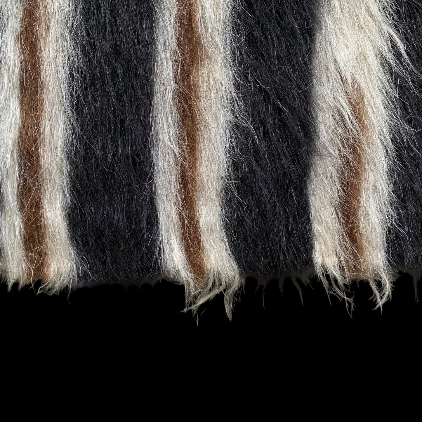 Black Angora Mohair Turkish Siirt Blanket Kilim Rug