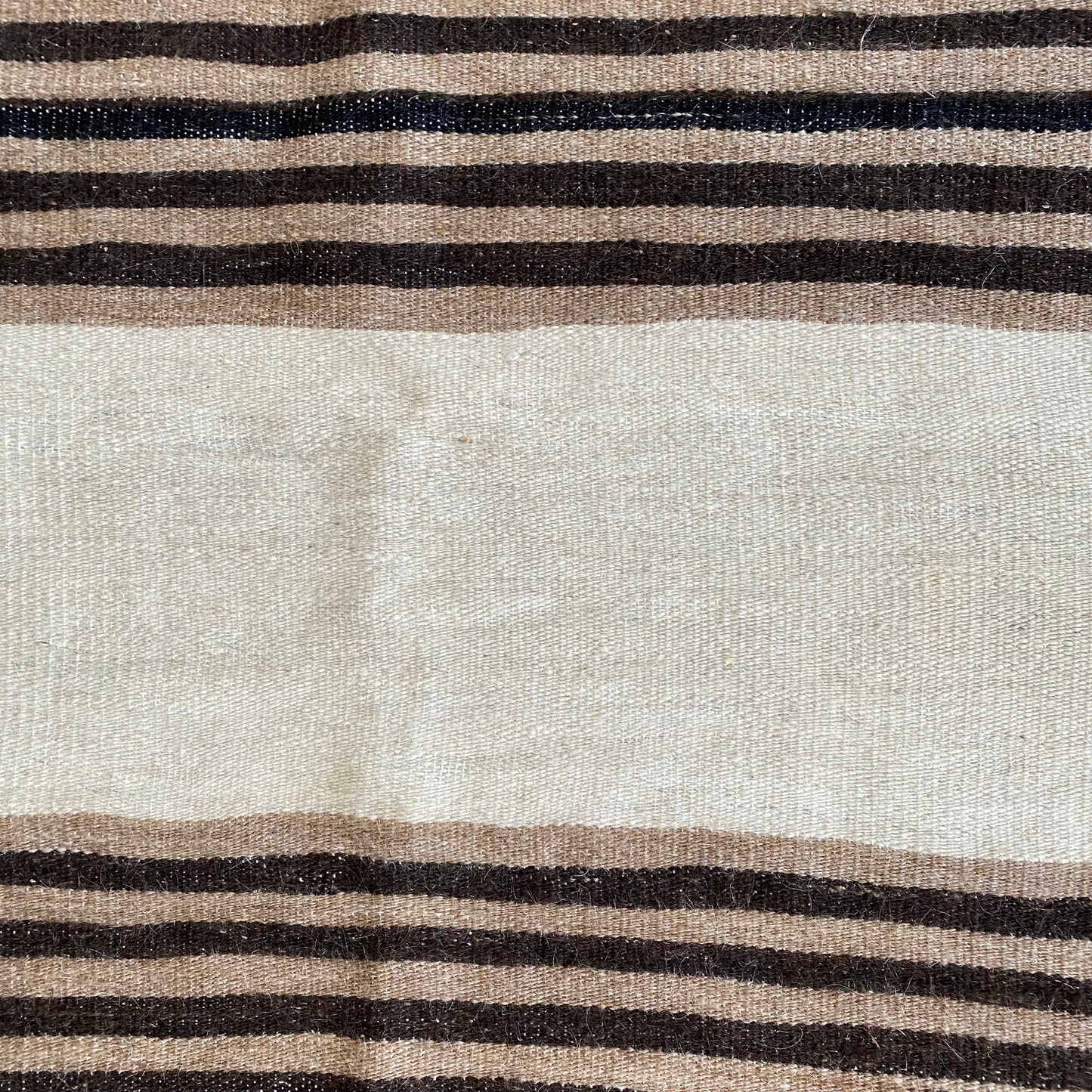 Vintage Striped Design Angora Mohair Siirt Blanket Kilim Rug