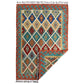 Geometric Design Hand Woven Wool Nomadic Tribal Kelim Rug