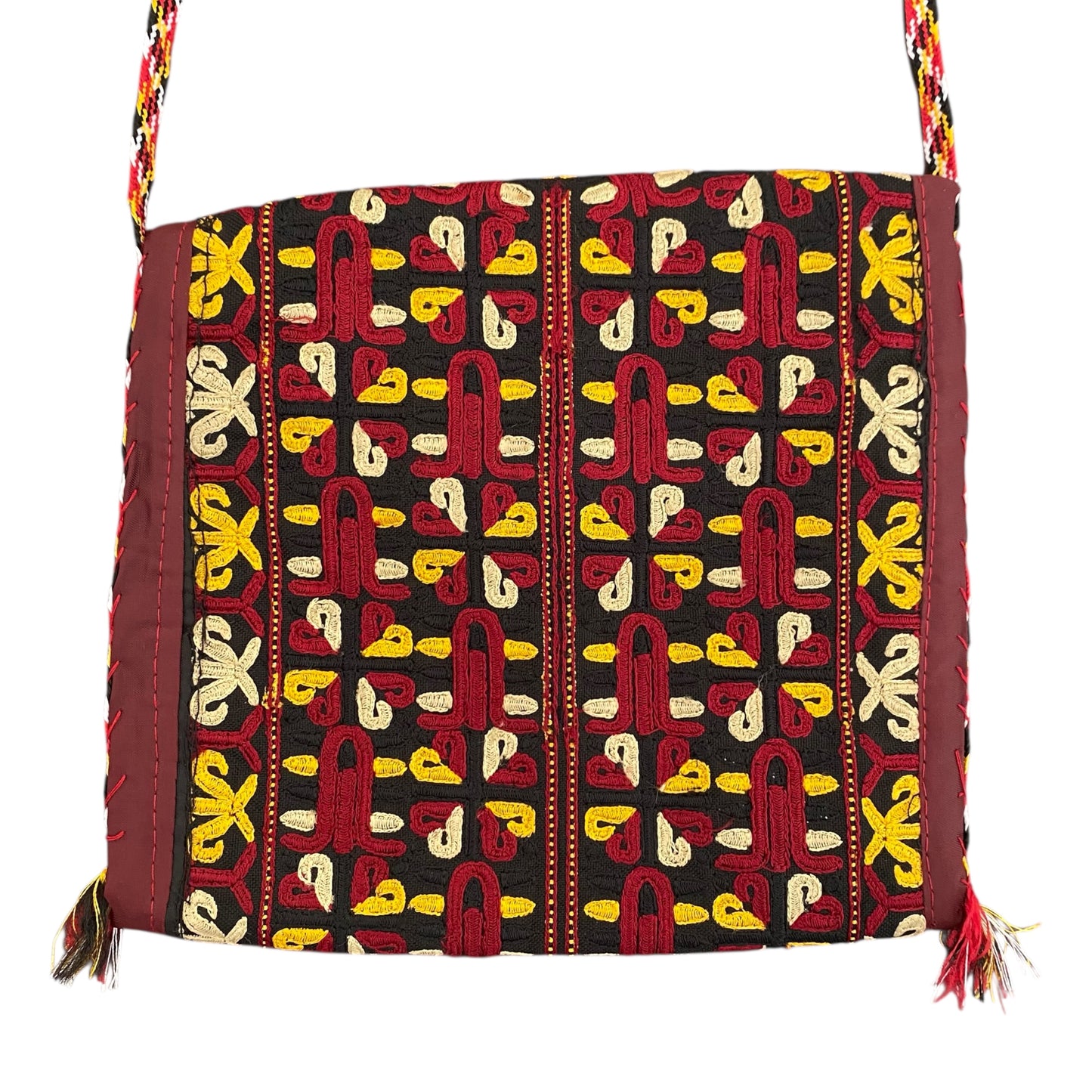 Yellow Red Ethnic Turkoman Crossbody Small Sling Bag / Pouch