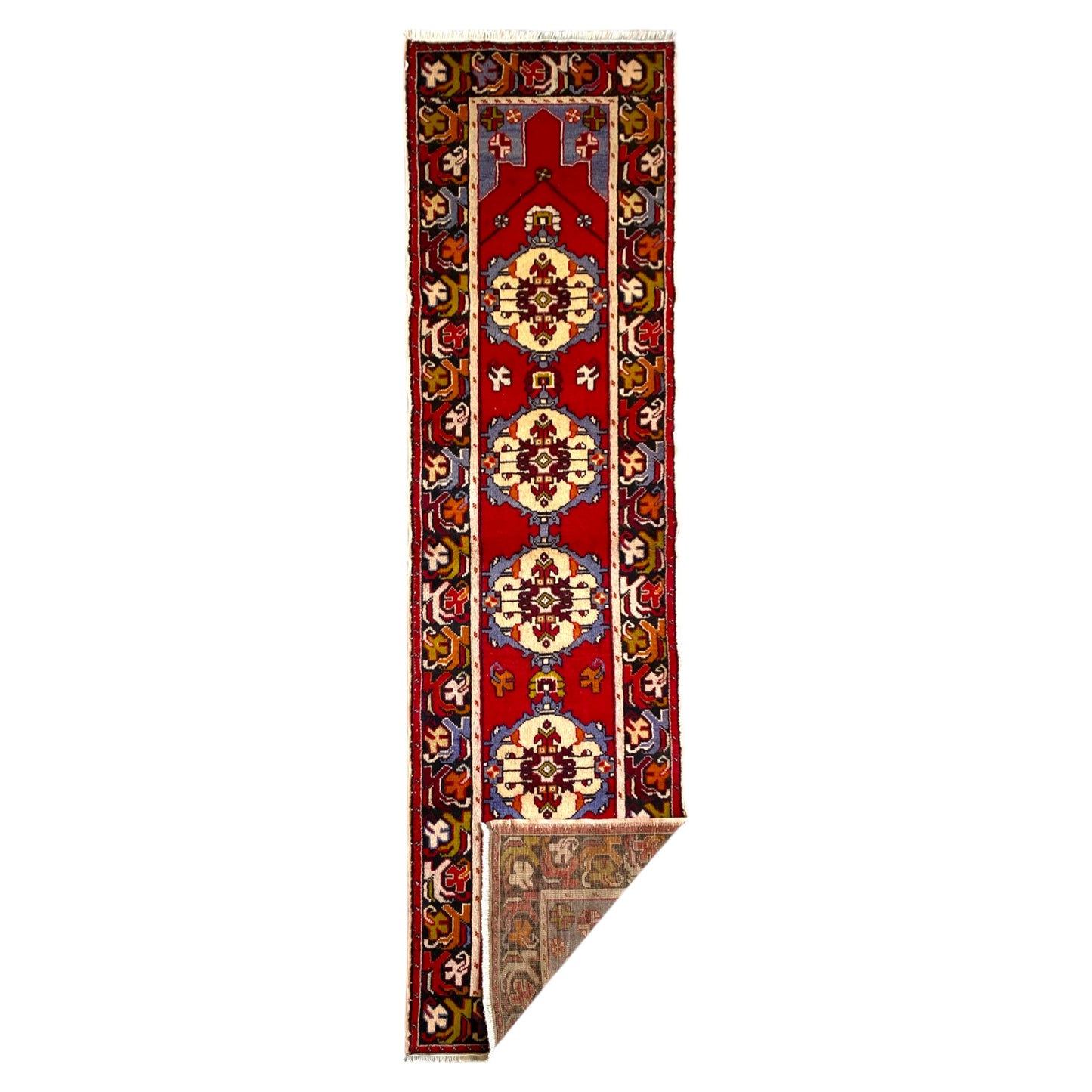 3'x10' Vintage Turkish Runner Rug