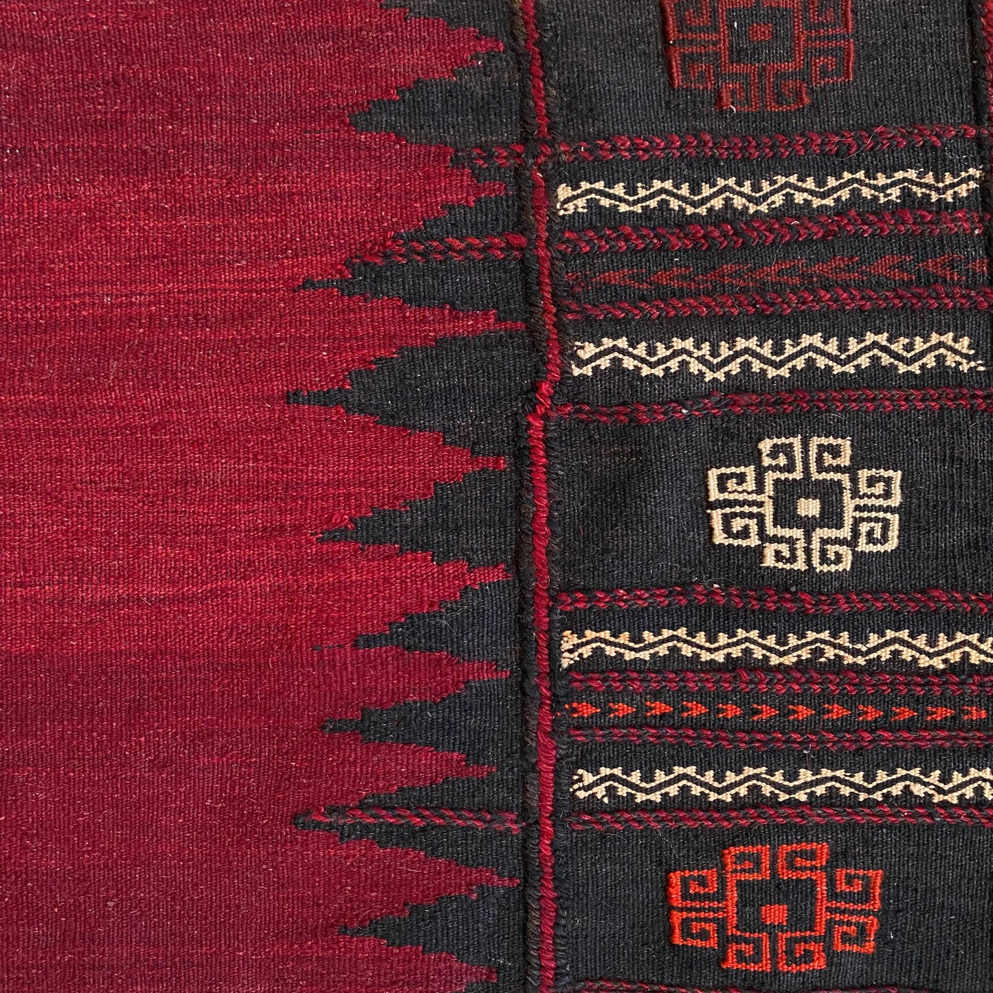 Red Afshar Sofra / Sofraeh Kilim Rug