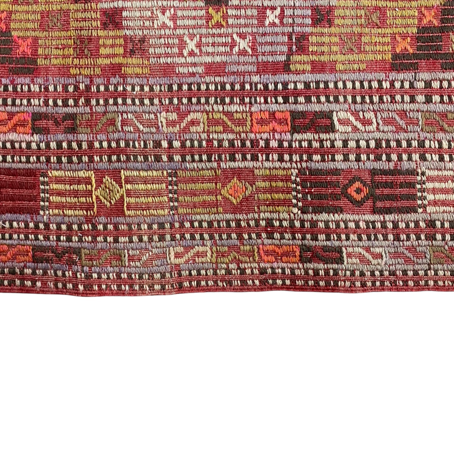Vintage Fethiye Zili Cicim Kilim Rug