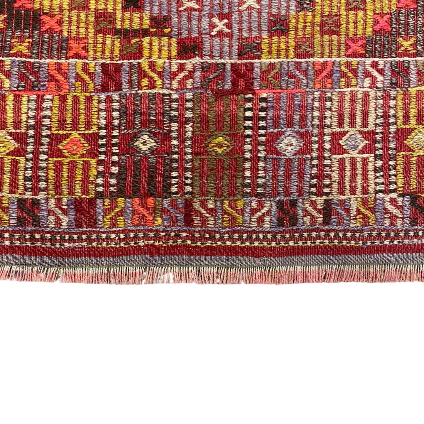 Vintage Fethiye Zili Cicim Kilim Rug