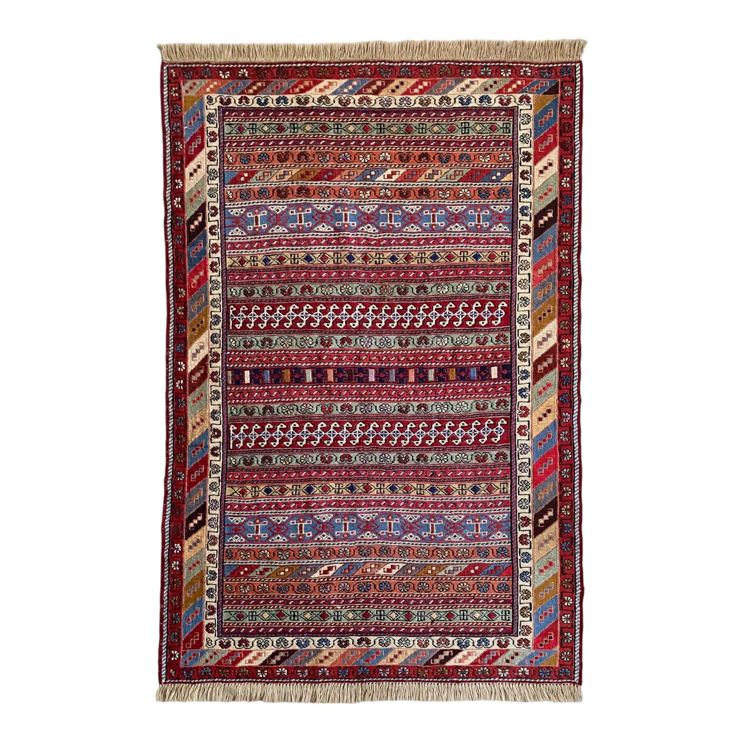 Tribal Rah Rah Soumak Rug