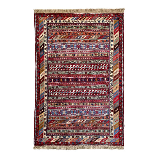 Tribal Rah Rah Soumak Rug