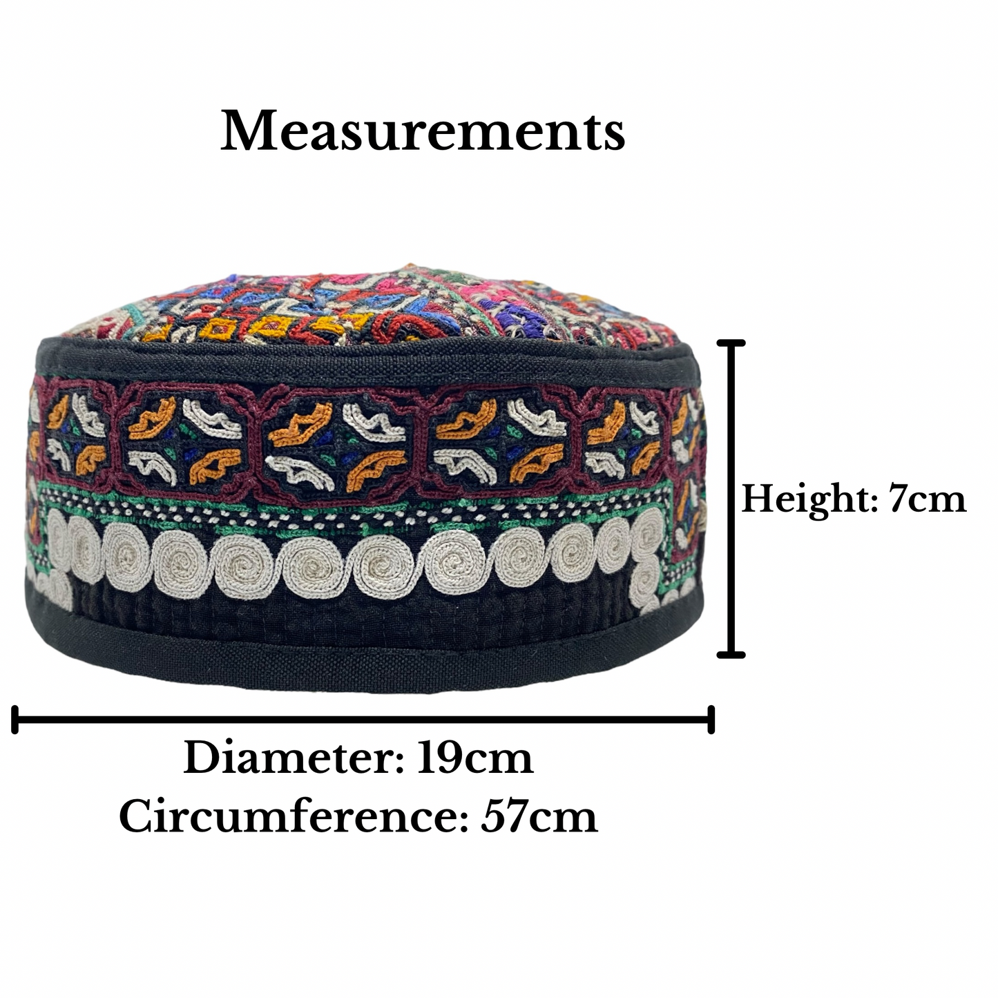 Colorful Turkmen Sahra Embroidered Hat