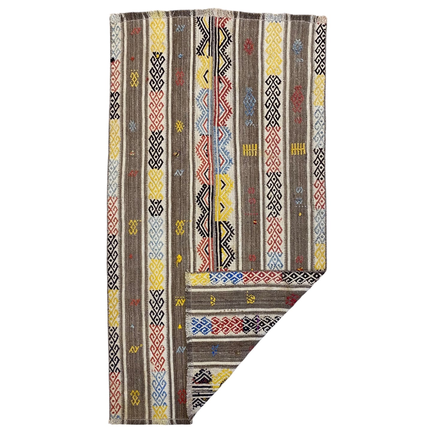 Striped Tribal Nomadic Cicim Kilim Rug