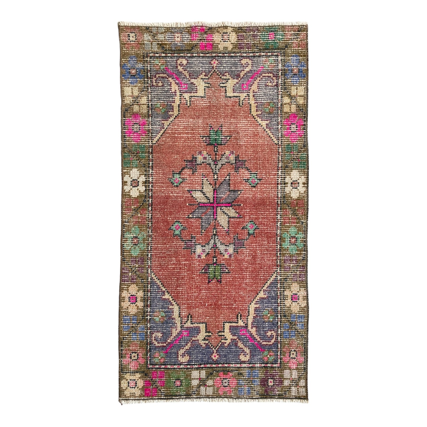 Vintage Boho Turkish Oushak Rug