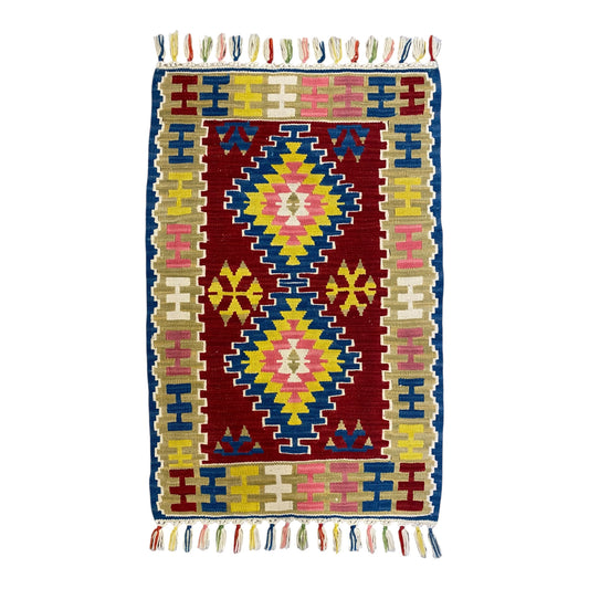 Alfombra Kilim turca pequeña de 2' X 3' de la mejor calidad