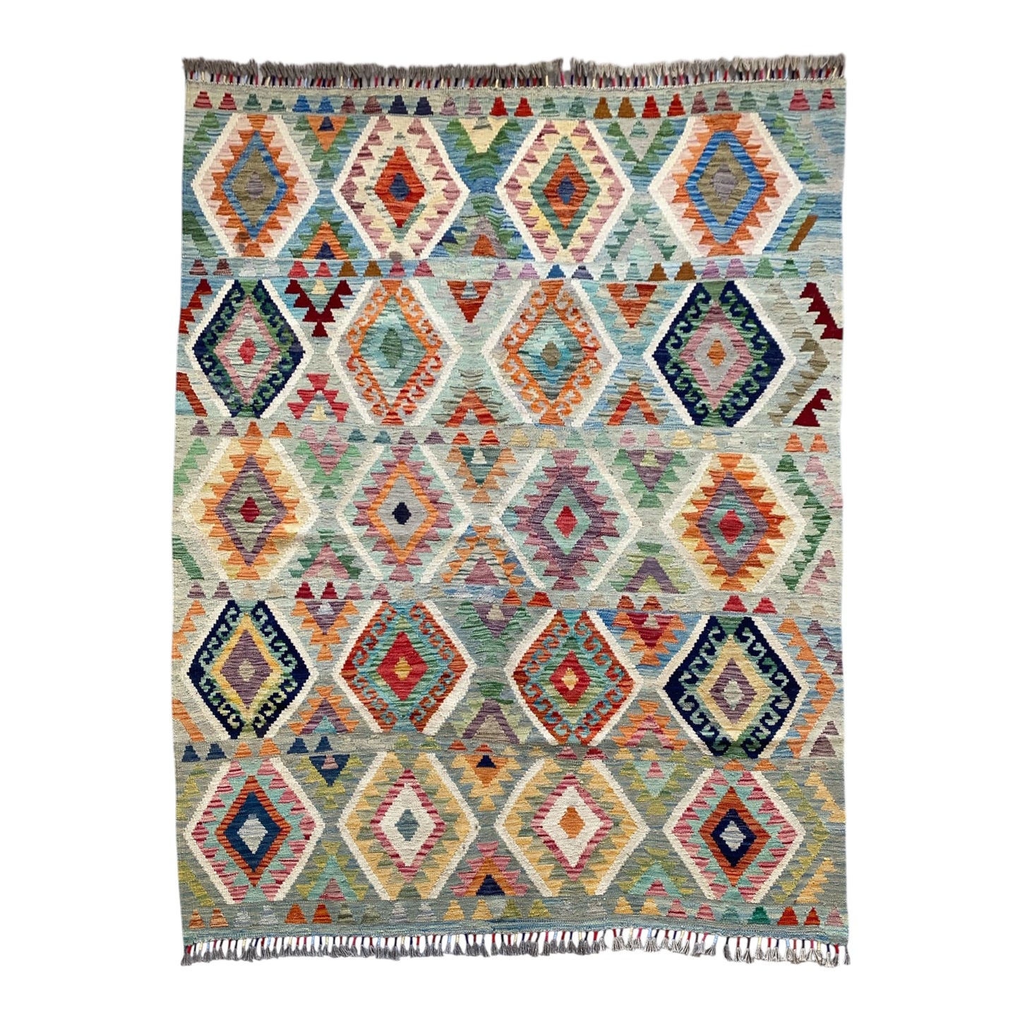 5'x6' Geometric Design Tribal Kilim Rug