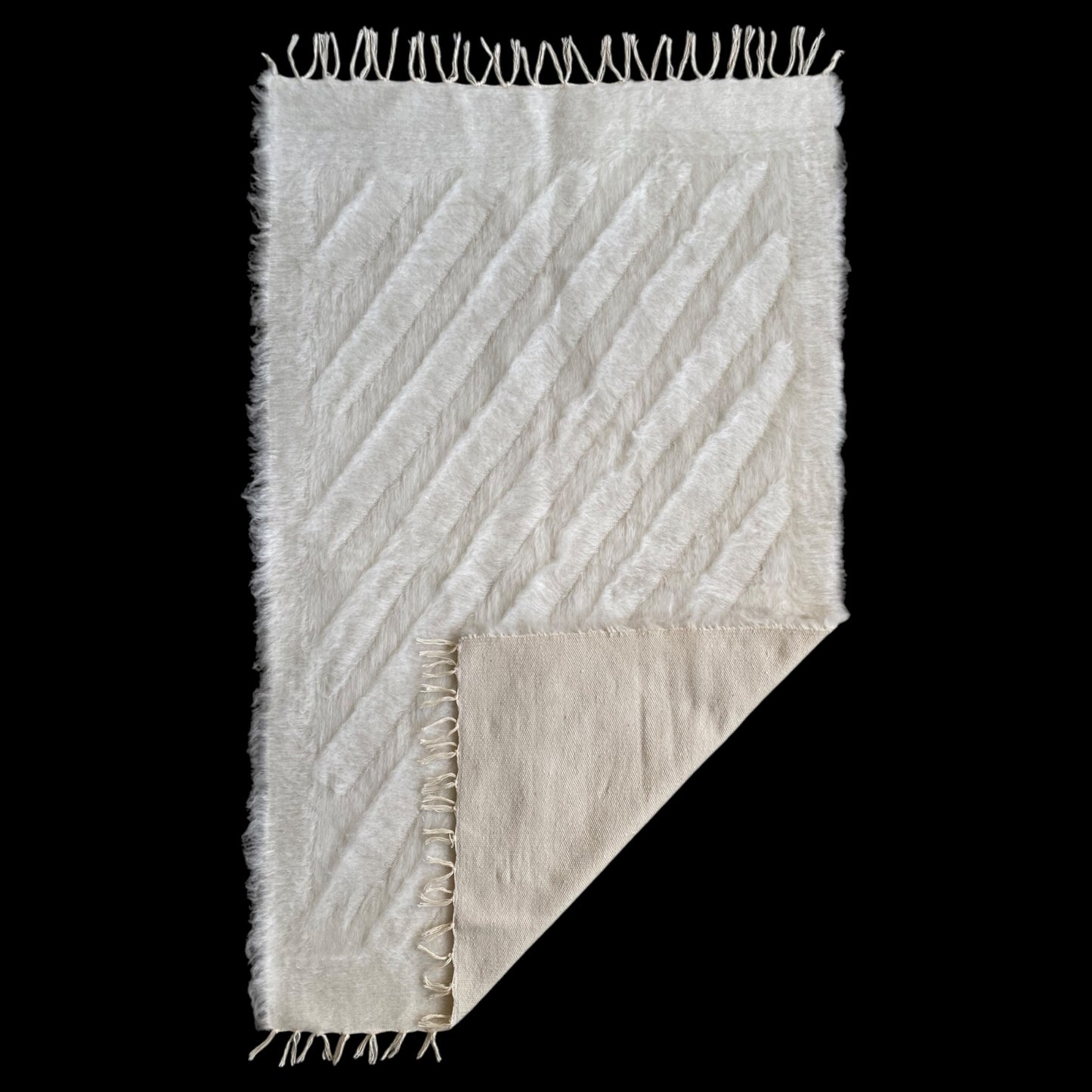 White Siirt Blanket Kelim Rug