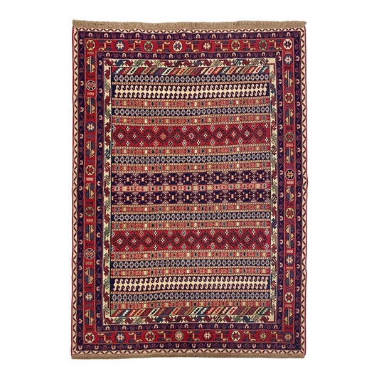 5'X6' Rah Rah Sumak / Soumak Rug