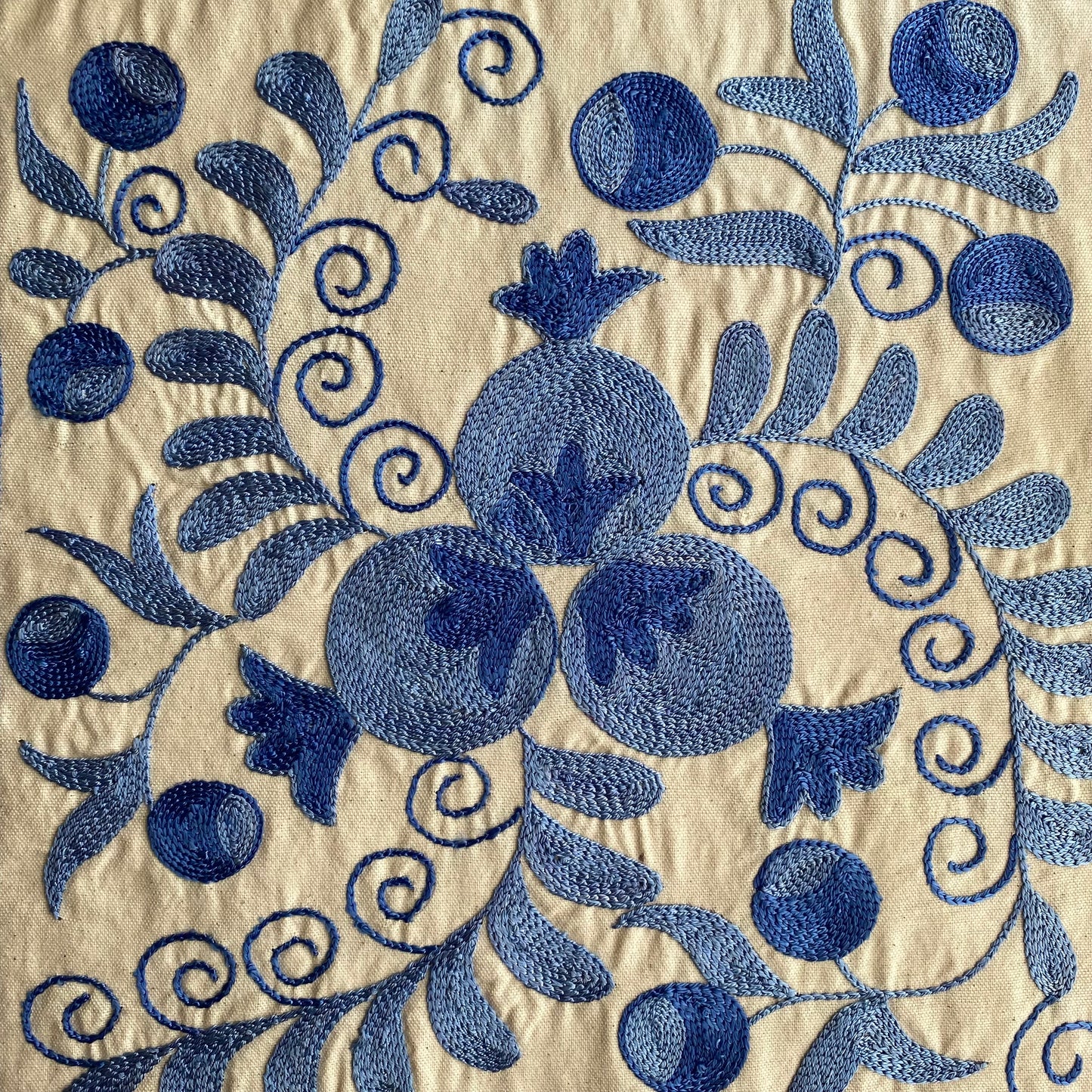 Blue Suzani Pillow / Cushion Cover