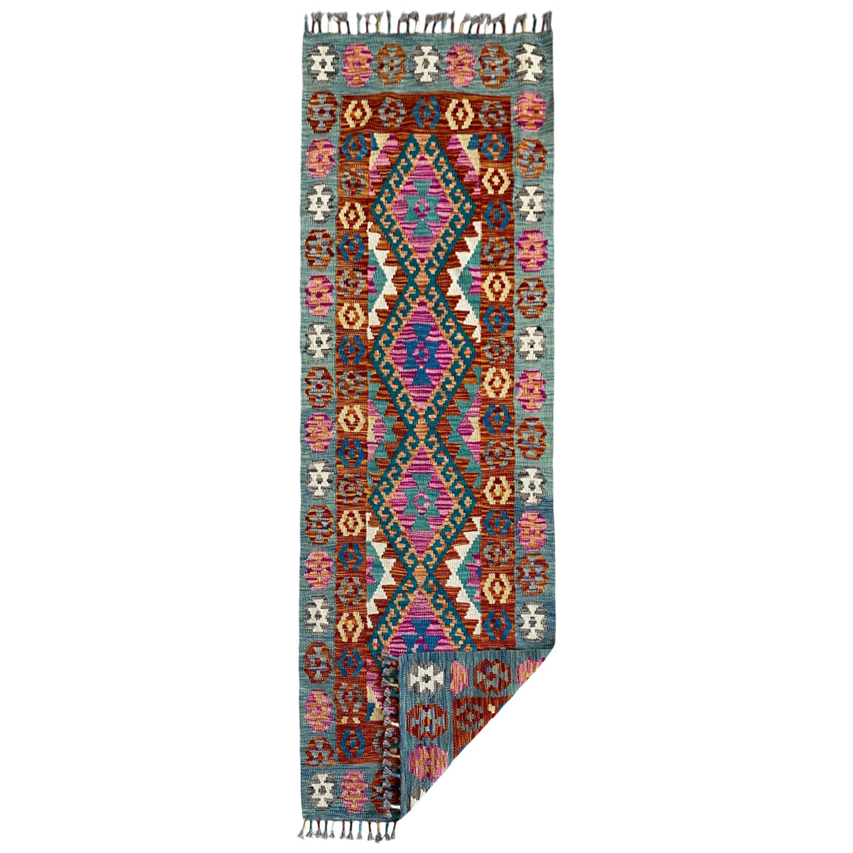 Bohemian Purple Kilim Rug Runner