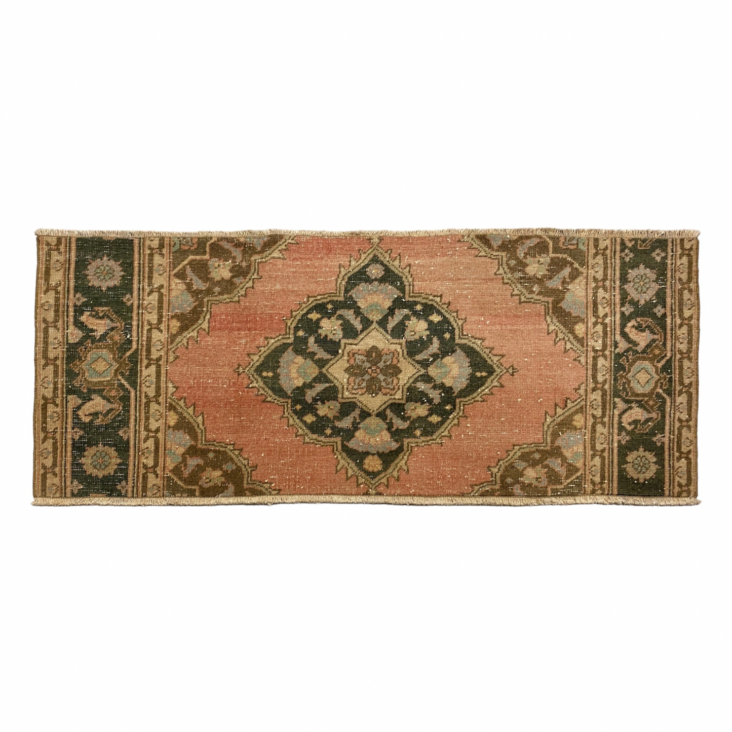 Vintage Small Turkish Oushak Rug