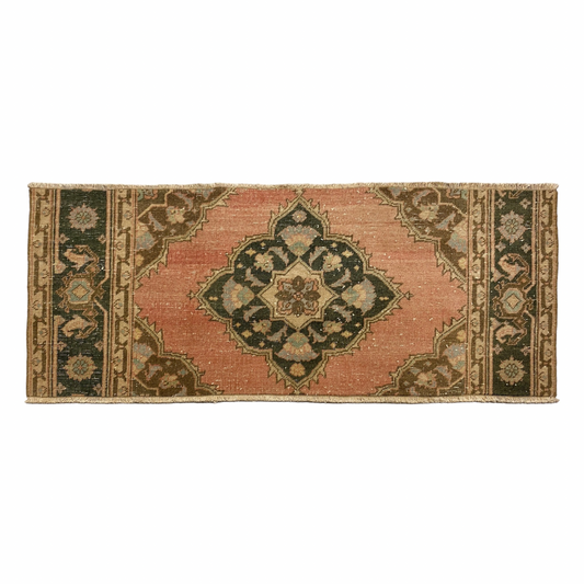 Vintage Small Turkish Oushak Rug