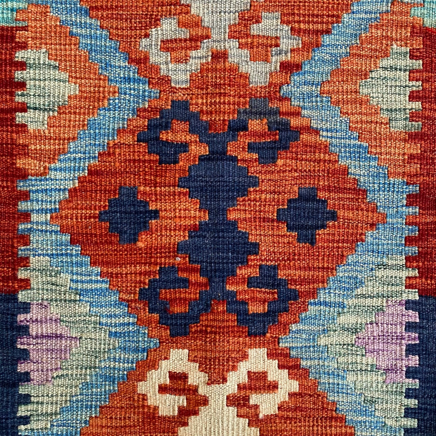 2 Meters Long Hands on Hips Design Narrow Tribal Kilim Runner Rug