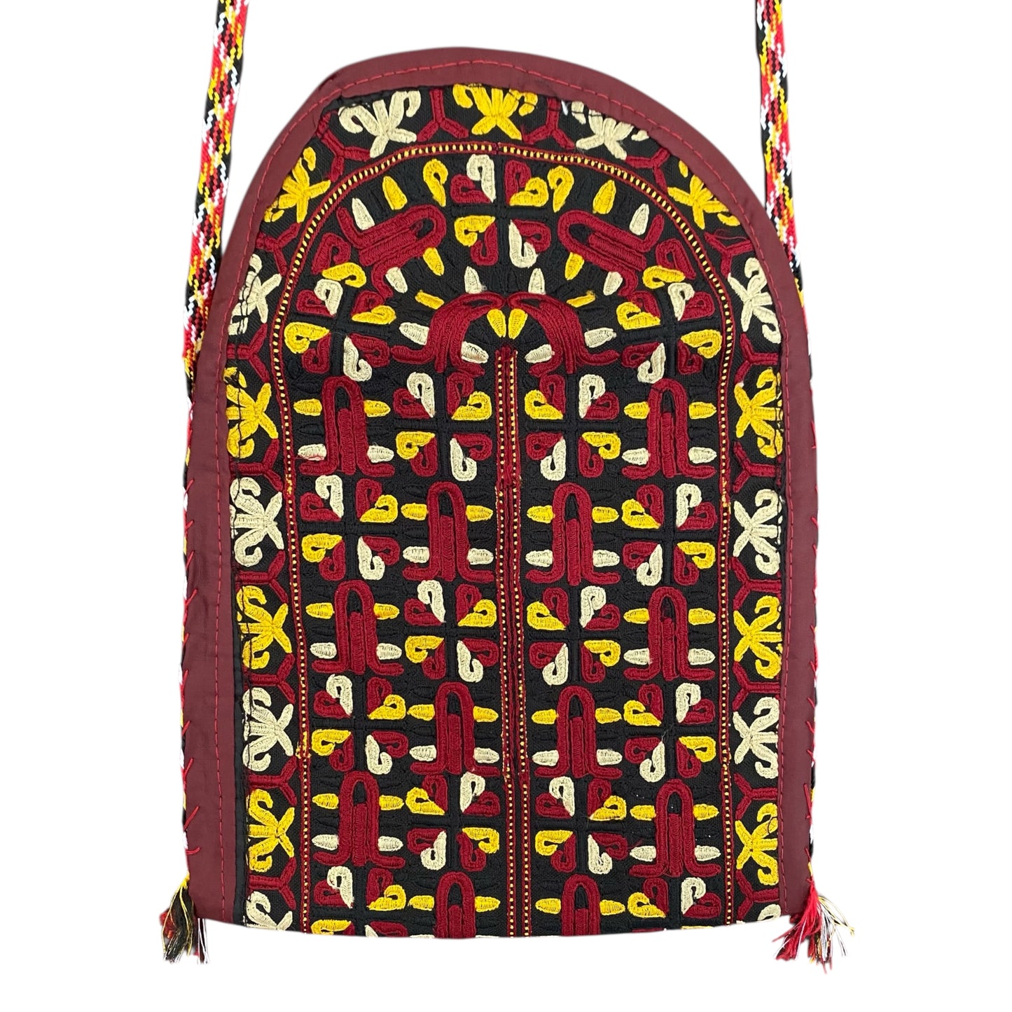 Yellow Red Ethnic Turkoman Crossbody Small Sling Bag / Pouch