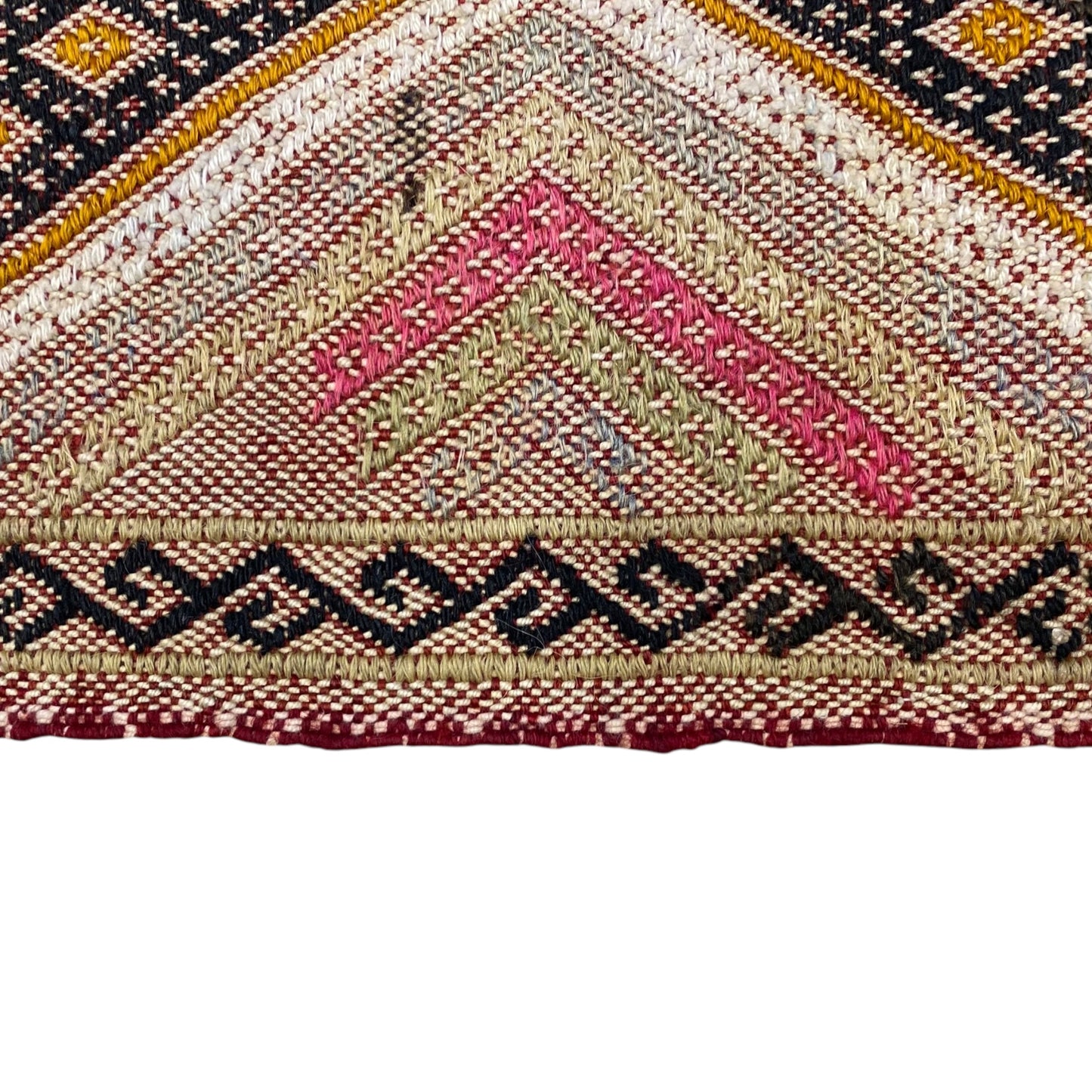 Small Bohemian Pink Cicim Kelim Rug