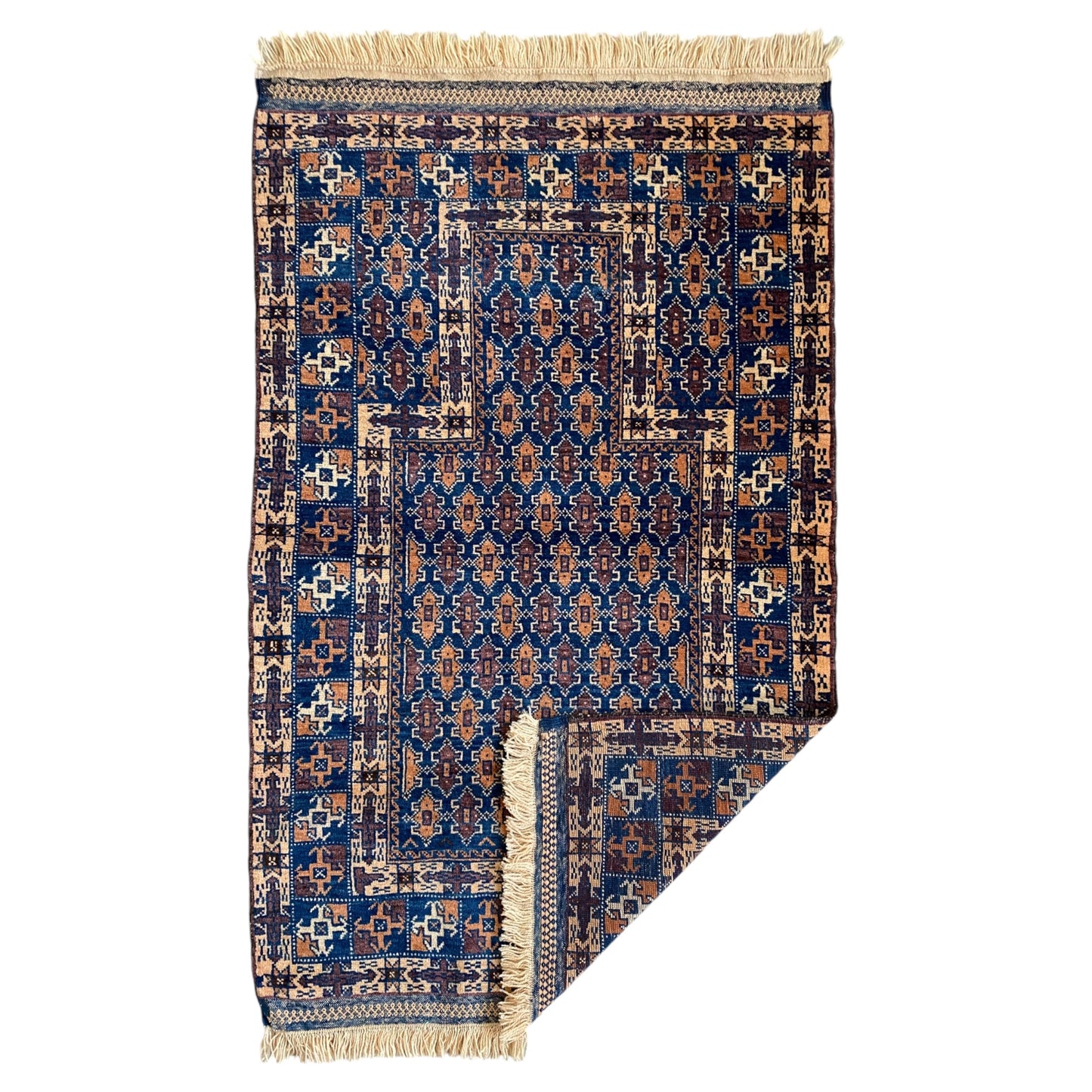 Tribal Blue Dowry Prayer Mat Carpet Rug