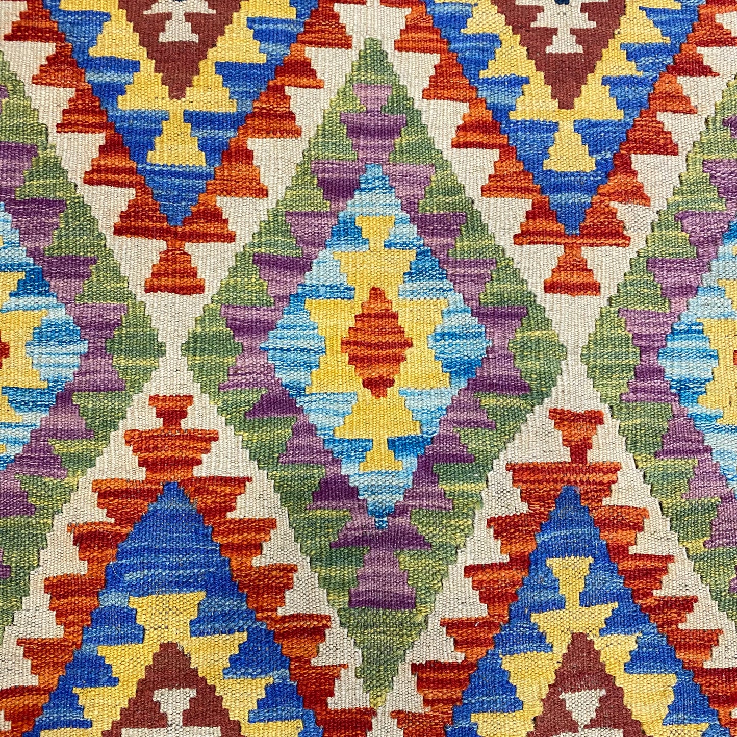 Colorful Geometric Tribal Kilim Rug