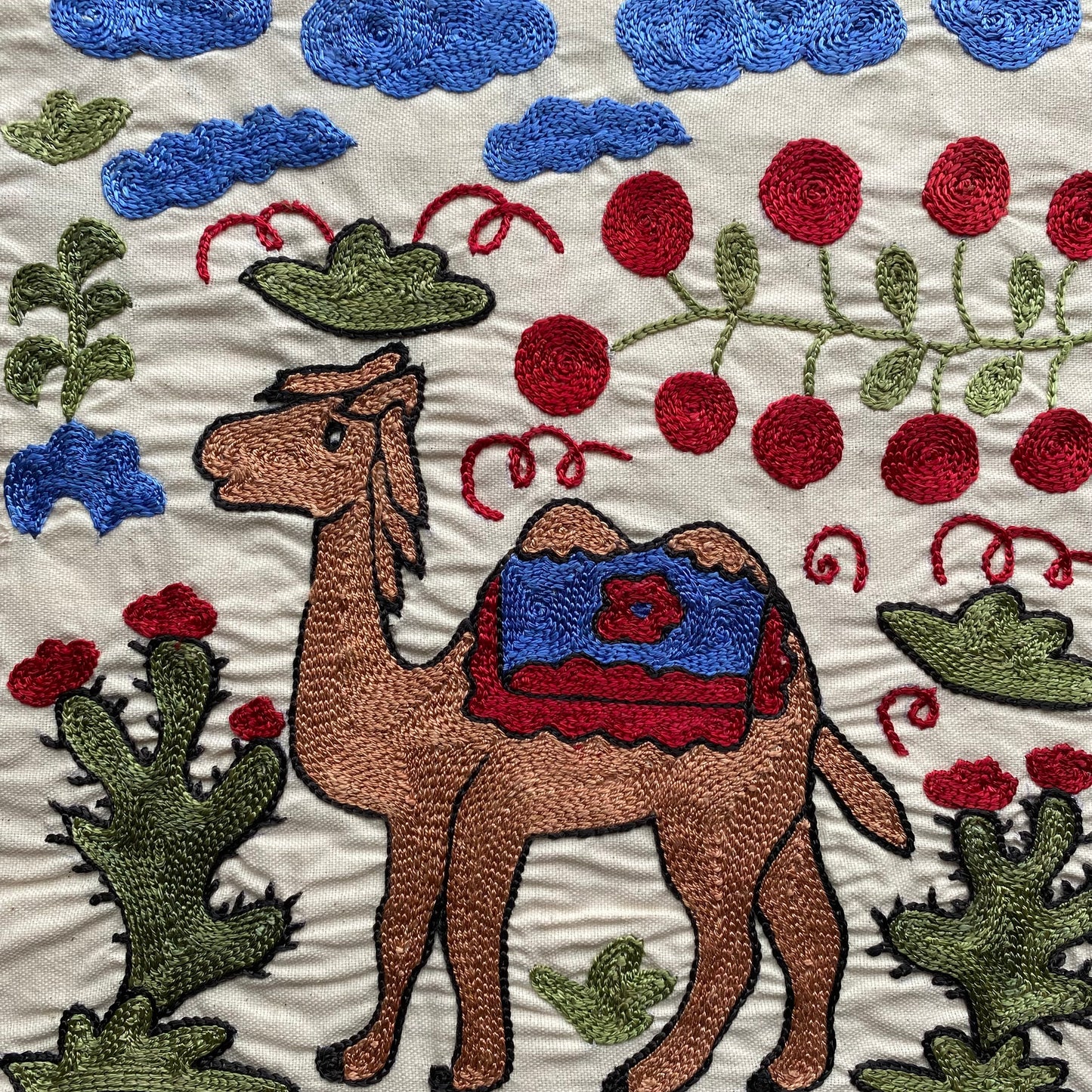 Camel Design Suzani Cushion / Pillow Cover