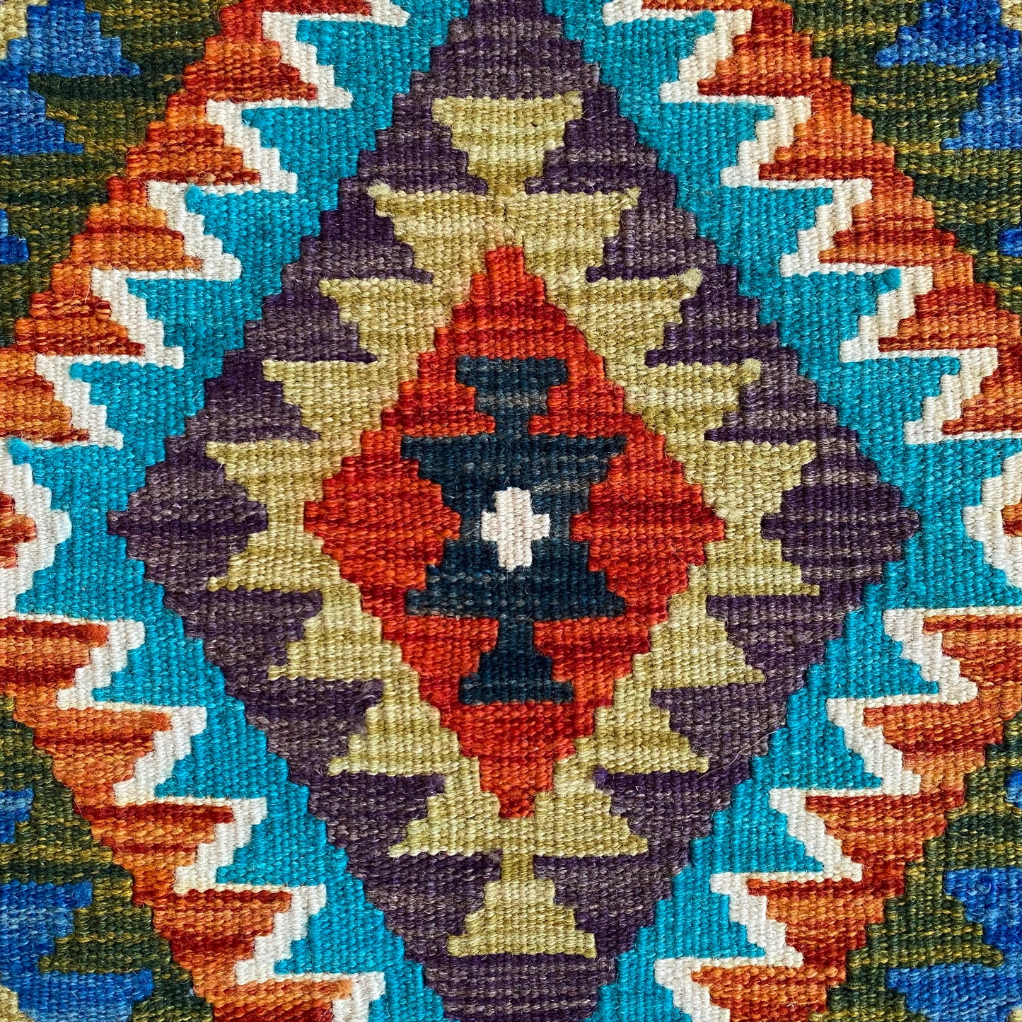 Aztec Blue Kilim Rug Runner