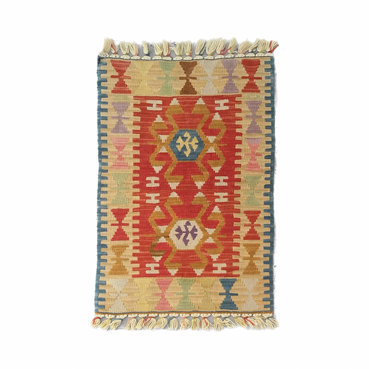 Small Wool Nomadic Kelim Rug