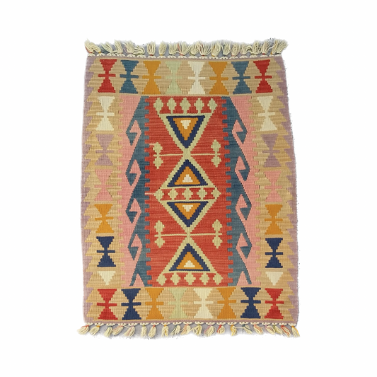 Pastel Color Pink Kilim Rug