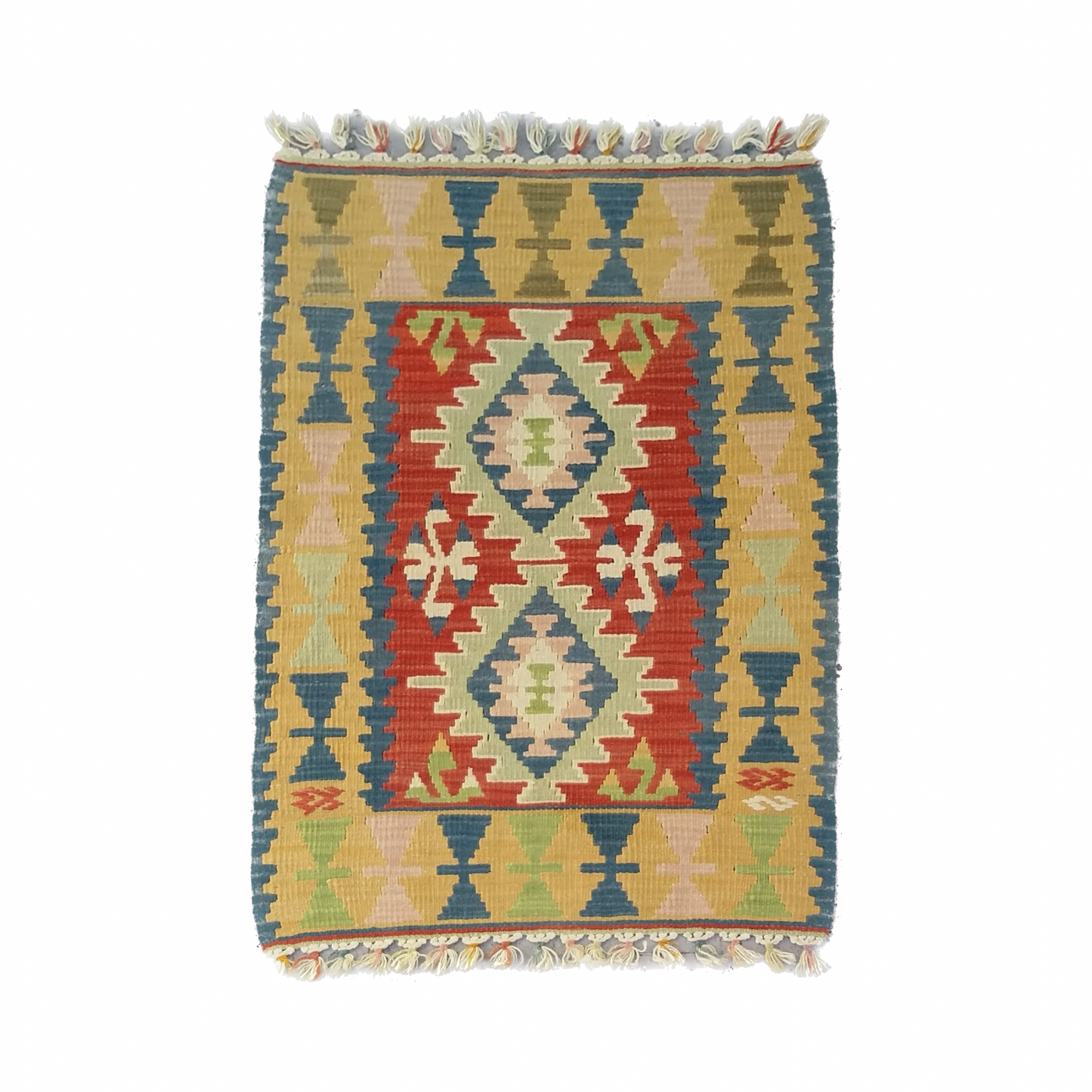 Small Turkish Kilim Rug Doormat Bathmat