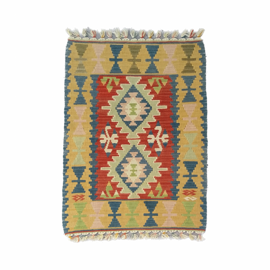 Small Turkish Kilim Rug Doormat Bathmat