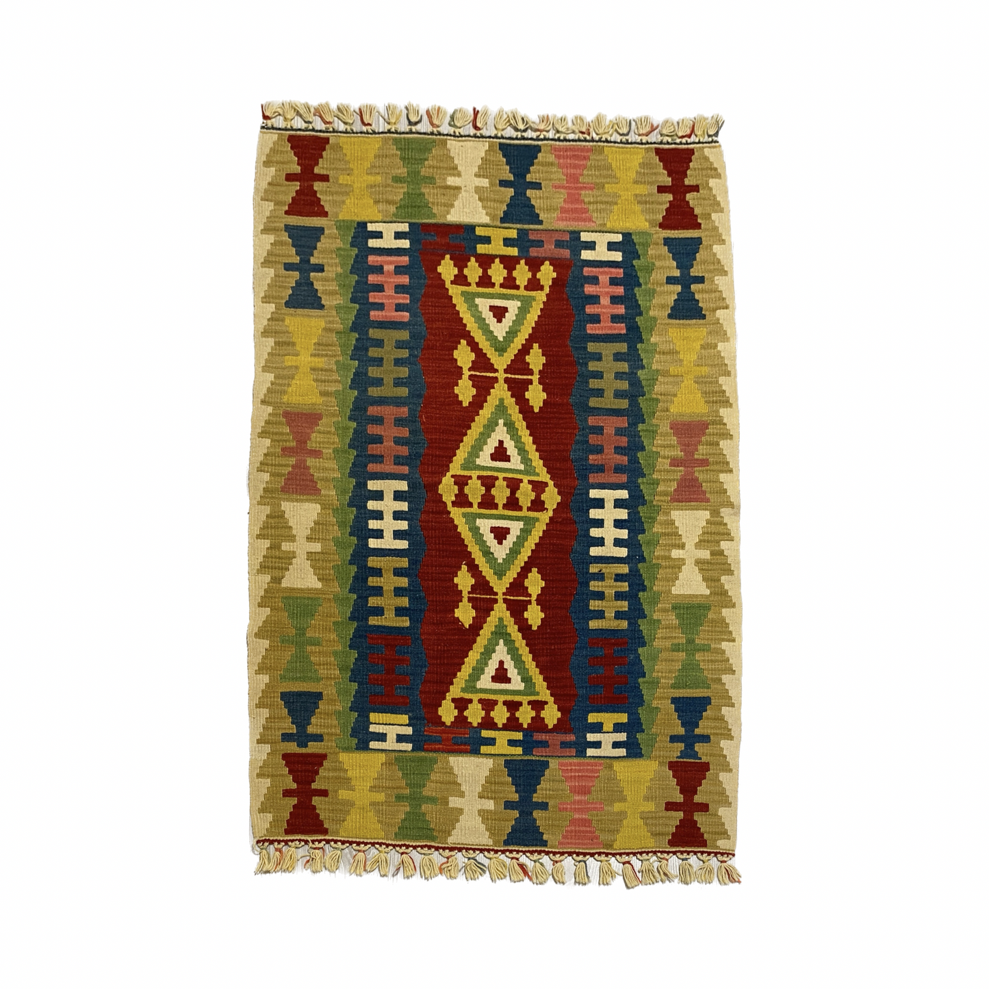 Yellow New Turkish Kayseri Gomurgen Kilim Rug