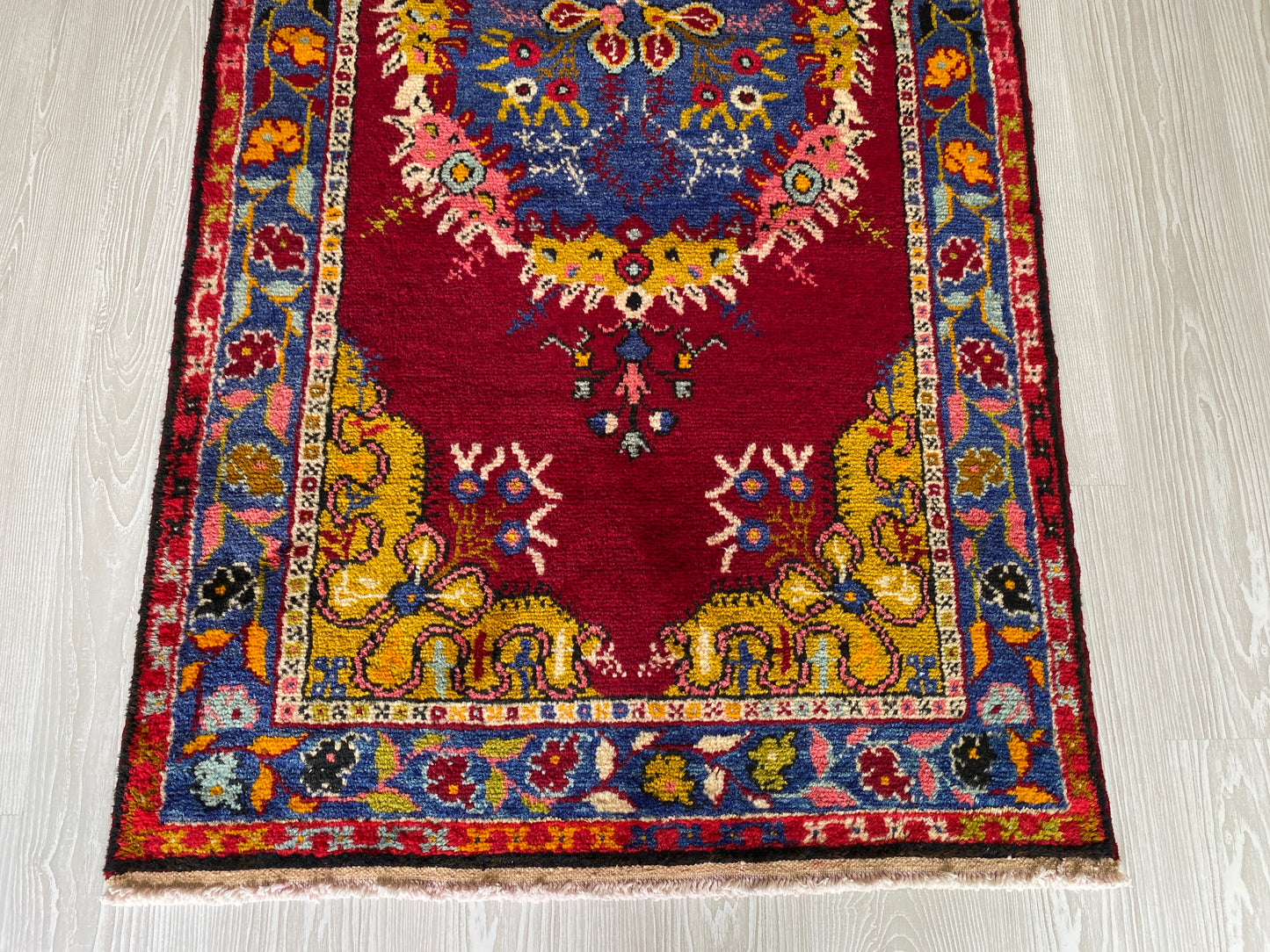 Vintage Turkish Fethiye Kaya Rug-Megri Kayakoy Carpet-Makri Kaya Carpet