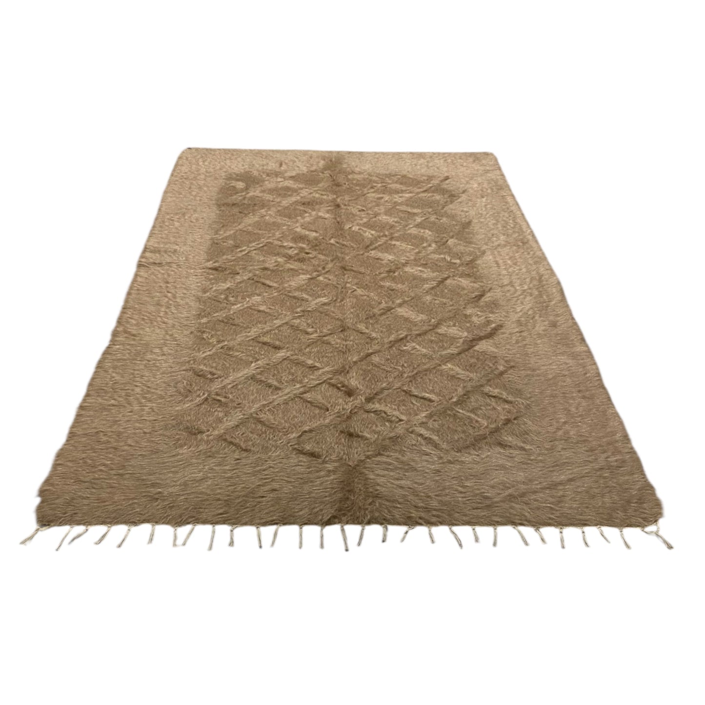 Angora Mohair Brown Turkish Siirt Blanket Kilim Rug - Kilim Art Gallery