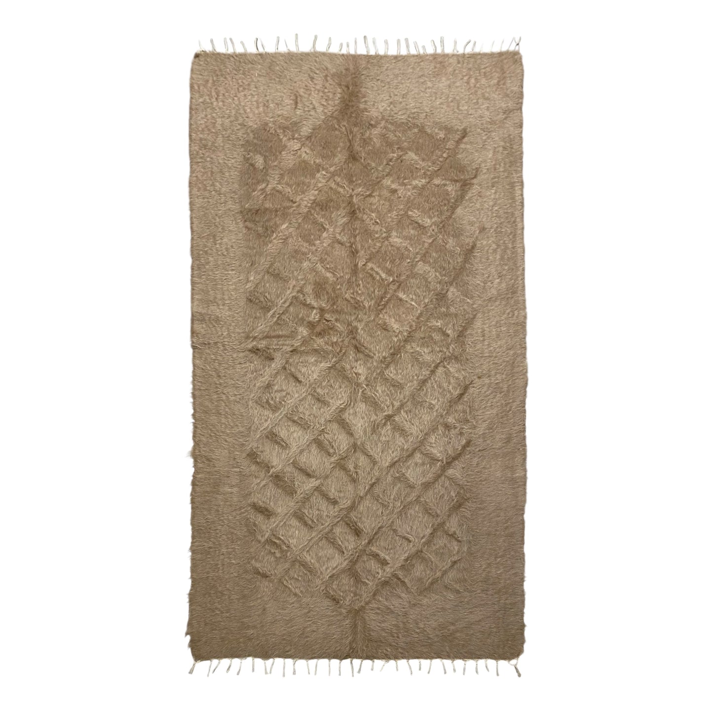 Angora Mohair Brown Turkish Siirt Blanket Kilim Rug - Kilim Art Gallery