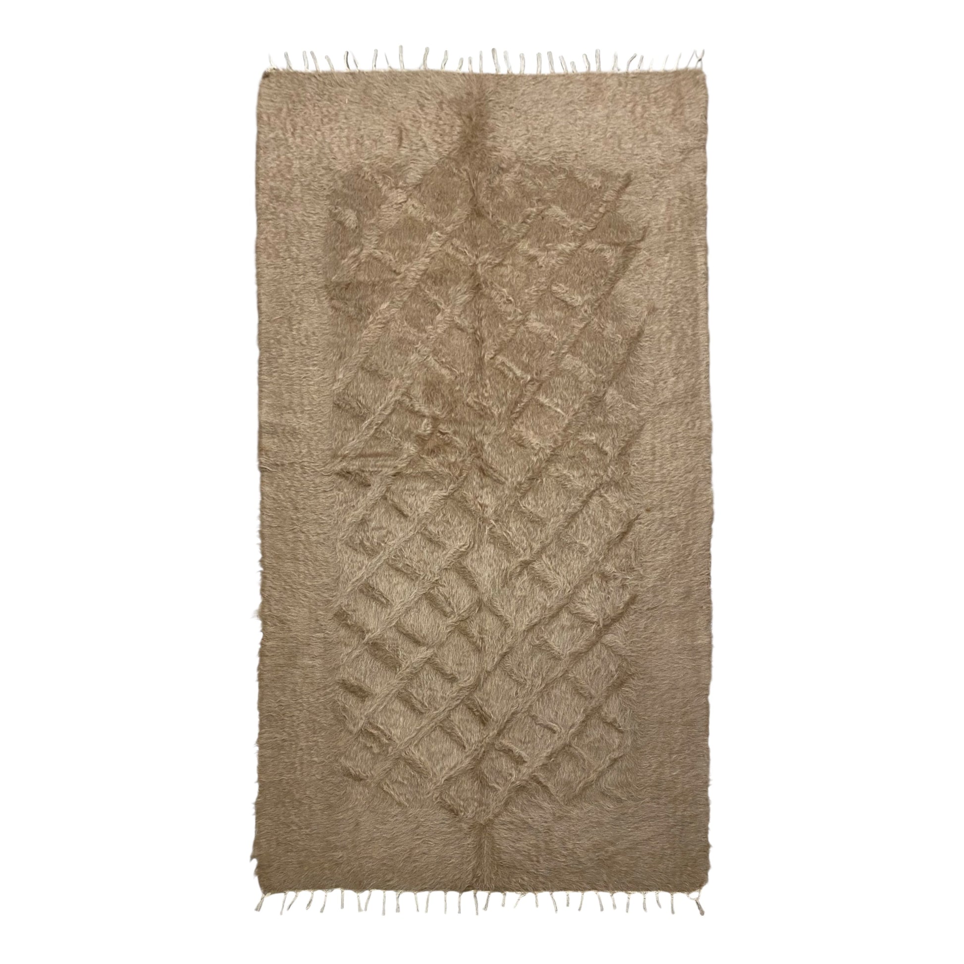 Angora Mohair Brown Turkish Siirt Blanket Kilim Rug - Kilim Art Gallery