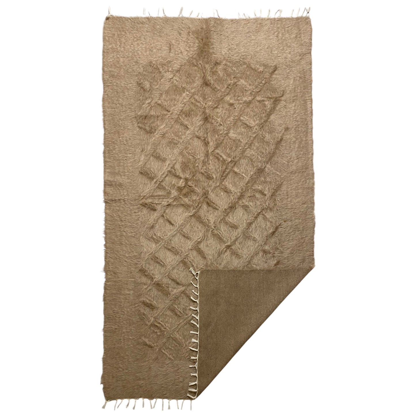 Angora Mohair Brown Turkish Siirt Blanket Kilim Rug - Kilim Art Gallery