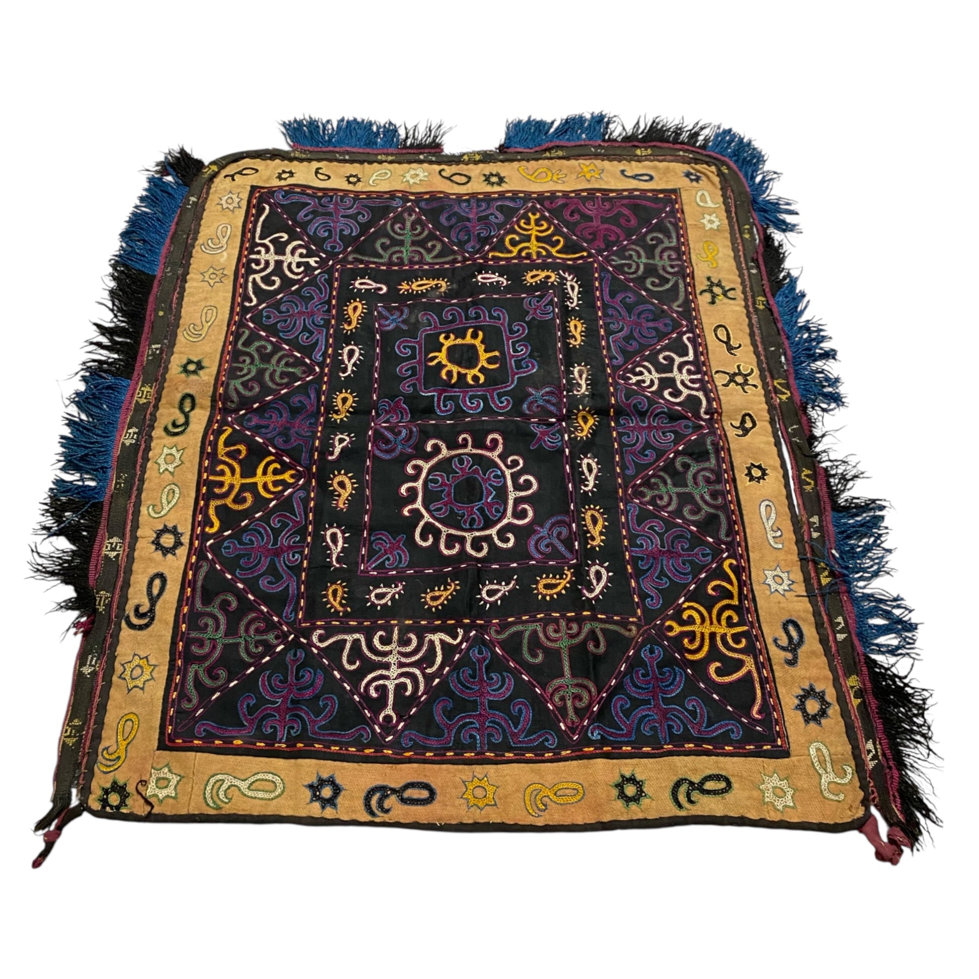 Antique Black Shakhrisabz Suzani Textile - Kilim Art Gallery