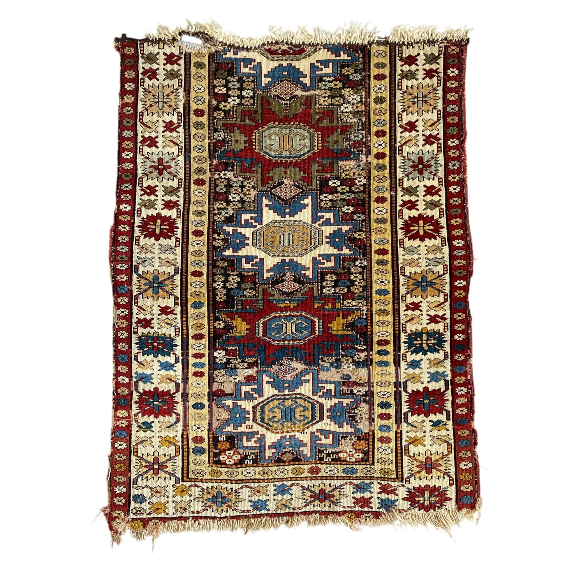 Antique Caucasian Lesghi Star Rug - Kilim Art Gallery