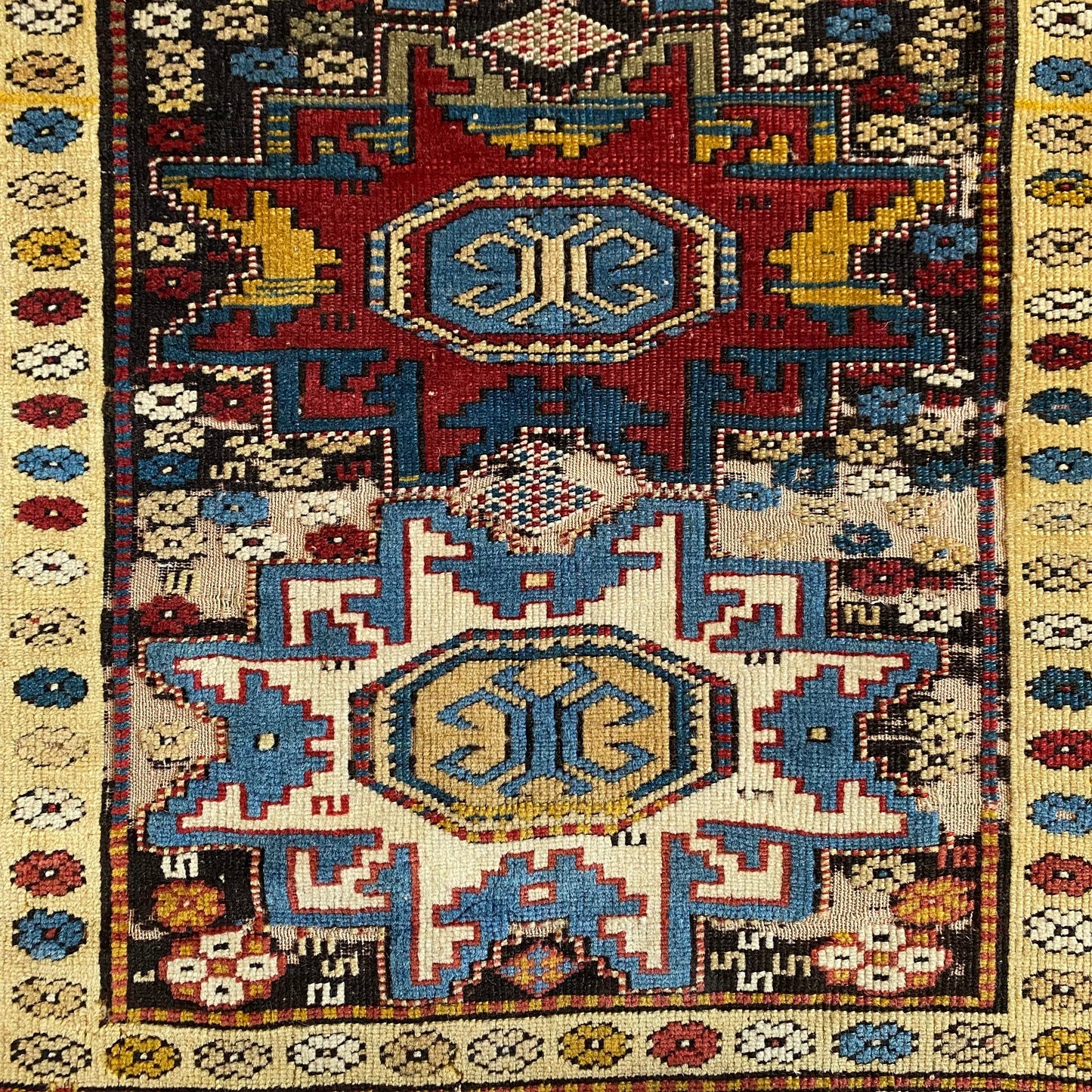 Antique Caucasian Lesghi Star Rug - Kilim Art Gallery