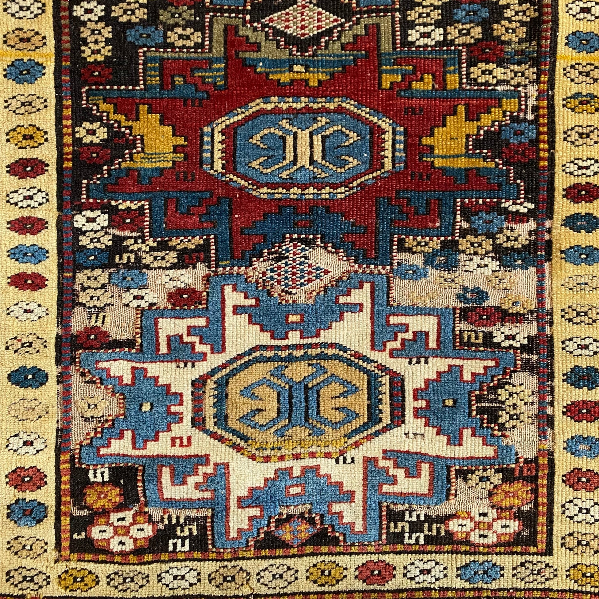 Antique Caucasian Lesghi Star Rug - Kilim Art Gallery