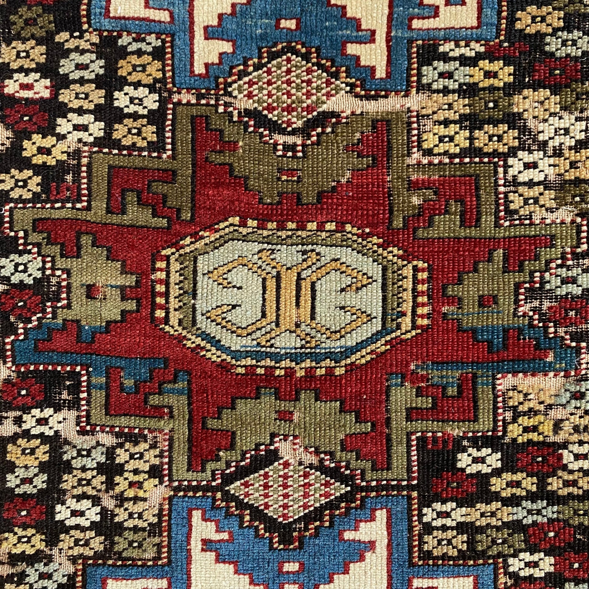 Antique Caucasian Lesghi Star Rug - Kilim Art Gallery